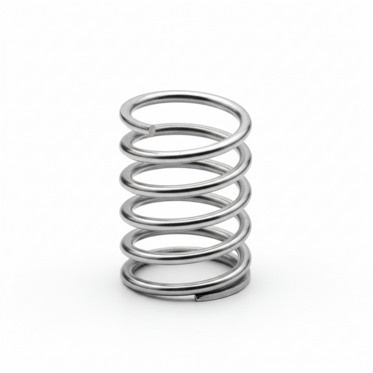 High-quality helical compression spring made of stainless steel for industrial machinery.