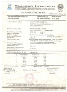 Calabration Certificate