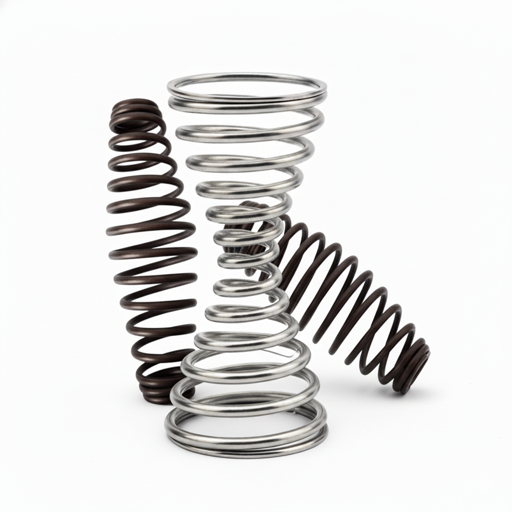 double conical steel spring used in seating and valve assemblies.